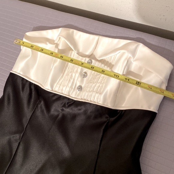 Jessica McClintock for Gunne Sax Vintage  strapless mini tuxedo dress size 7 - Picture 8 of 11